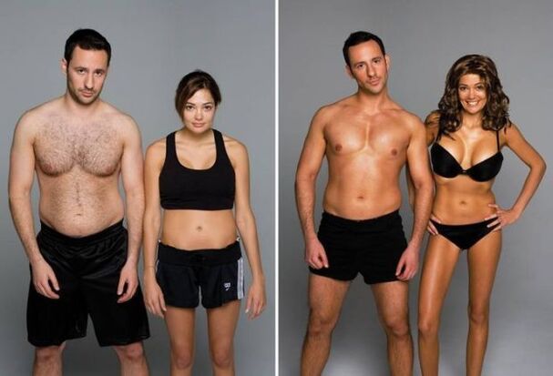 fotografija prije i poslije joge za mršavljenje